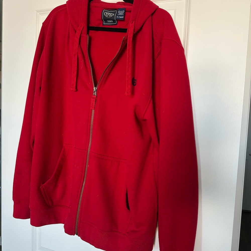 Vintage Chaps Ralph Lauren Men’s XL  full zipper sweatshirt.  Bright red